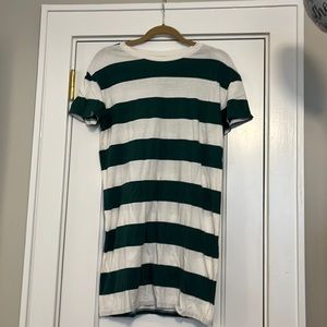 Everlane Tshirt dress- never worn.  Dark green stripes.